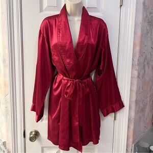 Vintage Fredricks Of Hollywood Red Tie Robe Size Large